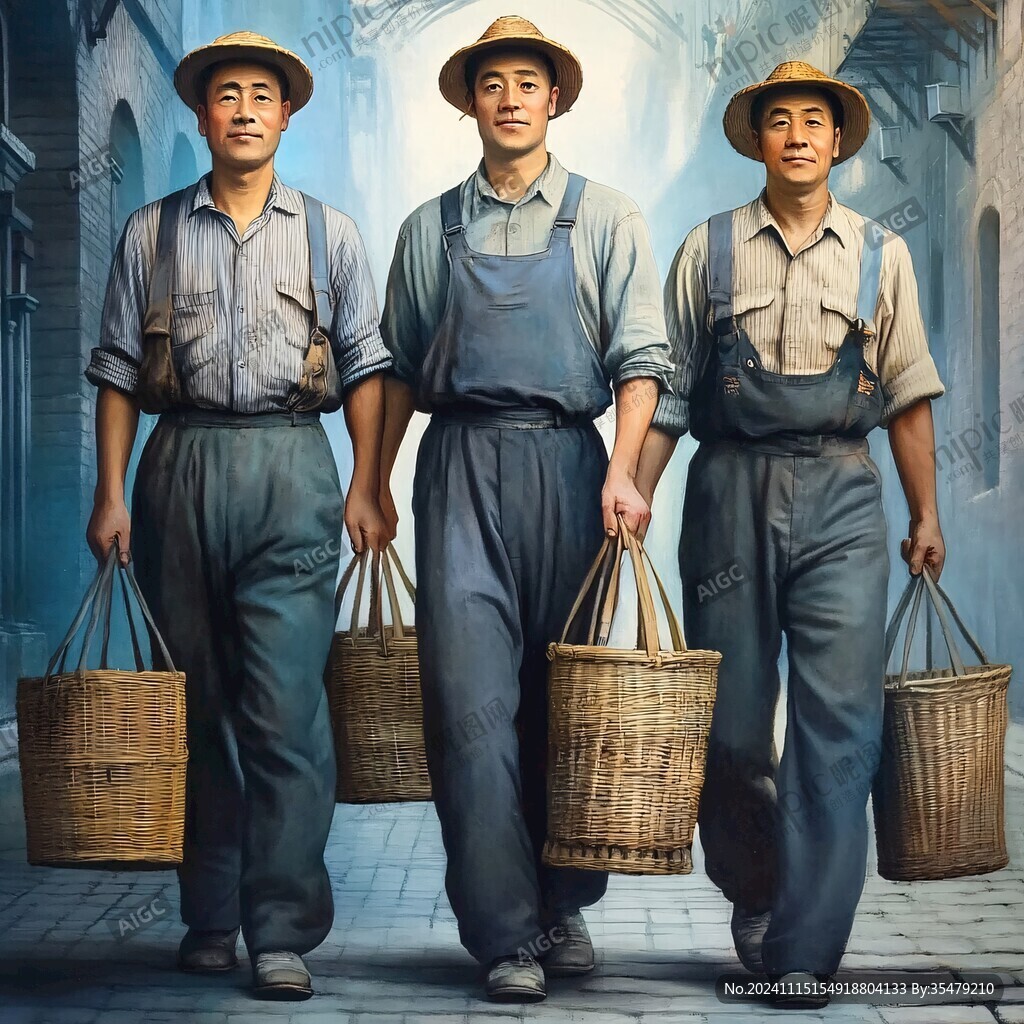 提篮人物素材