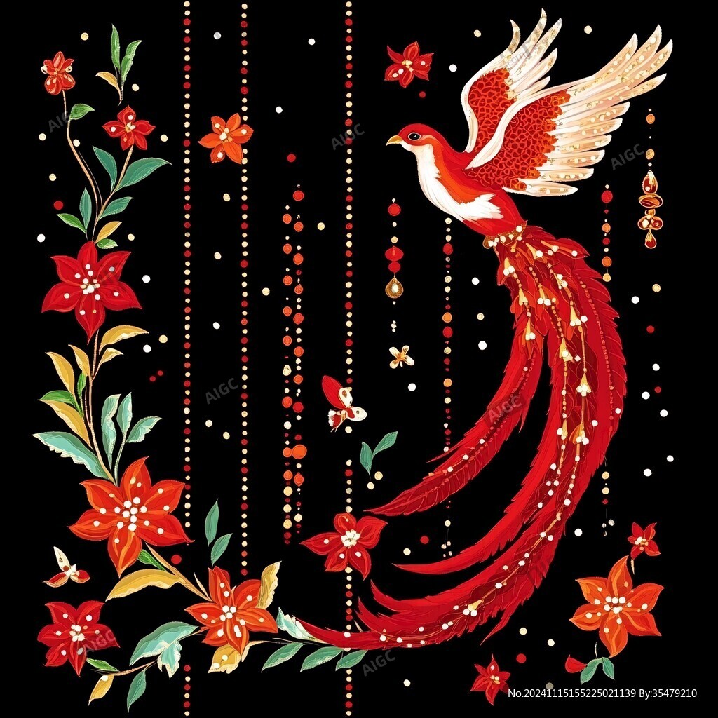 凤凰花边花纹