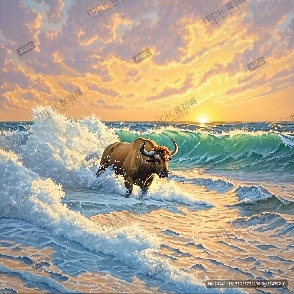 3d牛装饰画
