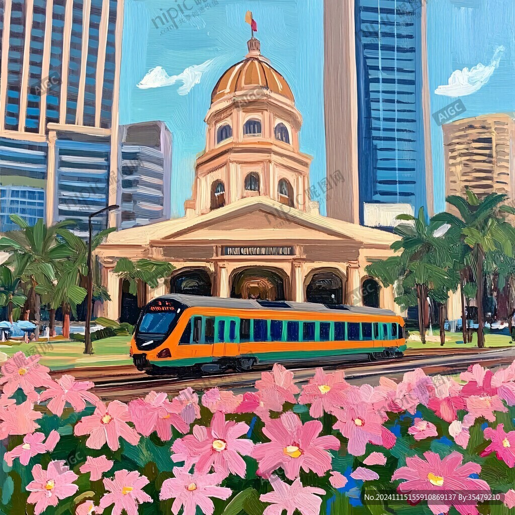 奥兰多旅游宣传插画