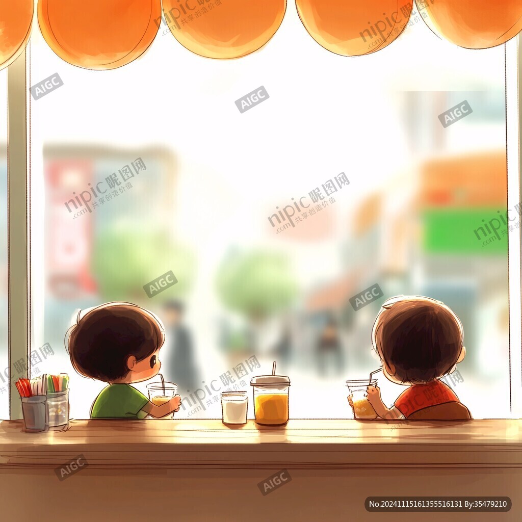 温馨治愈插画