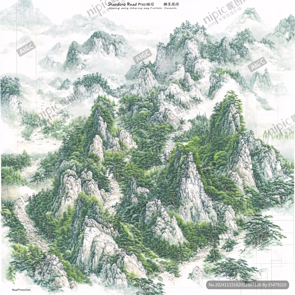 3d工笔山水图