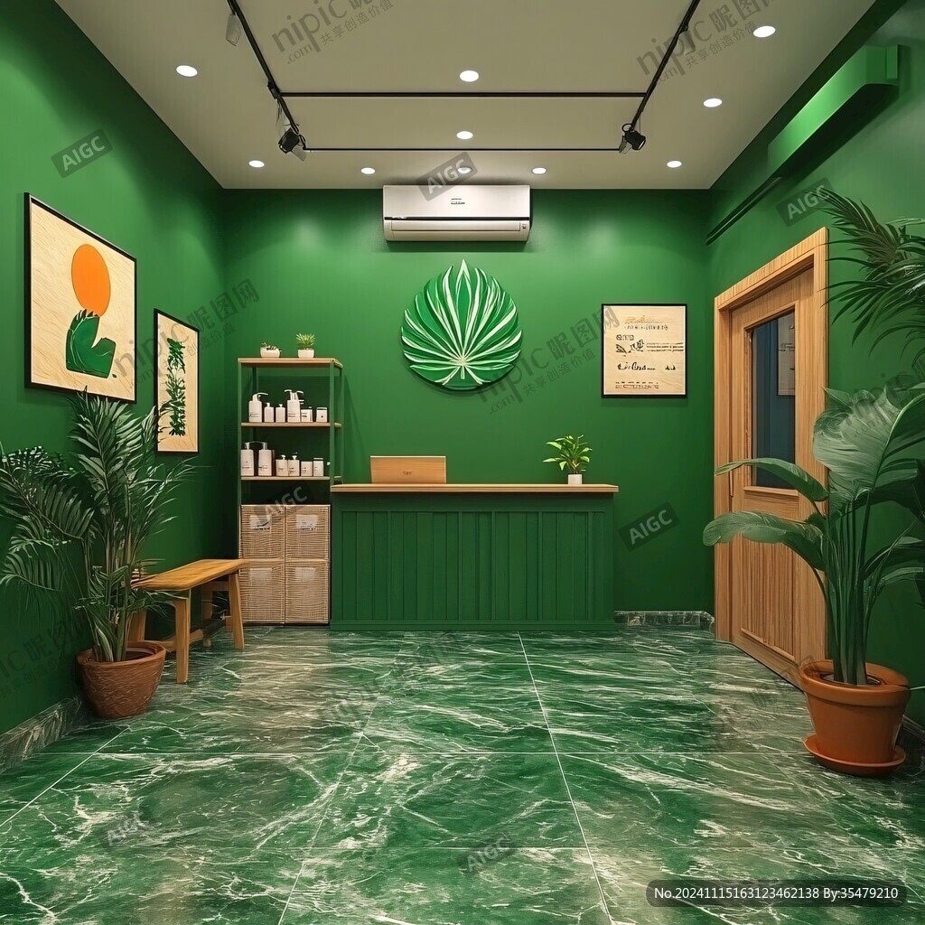 绿色前台布置