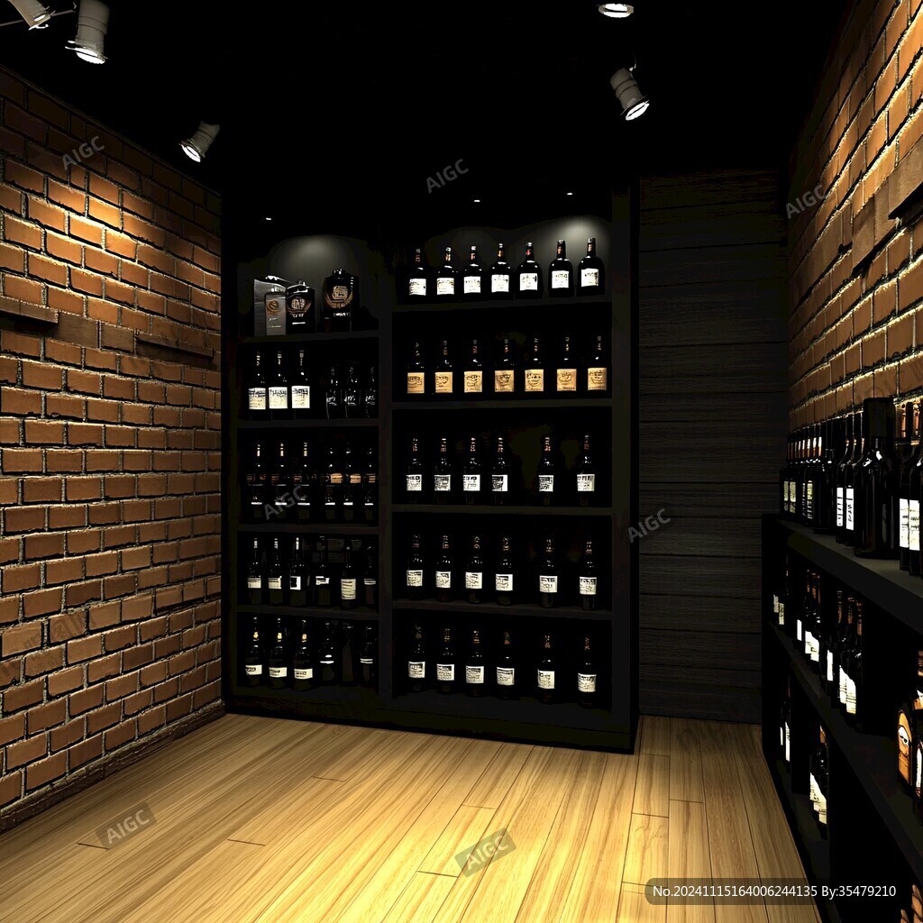 红酒展厅资料区效果图