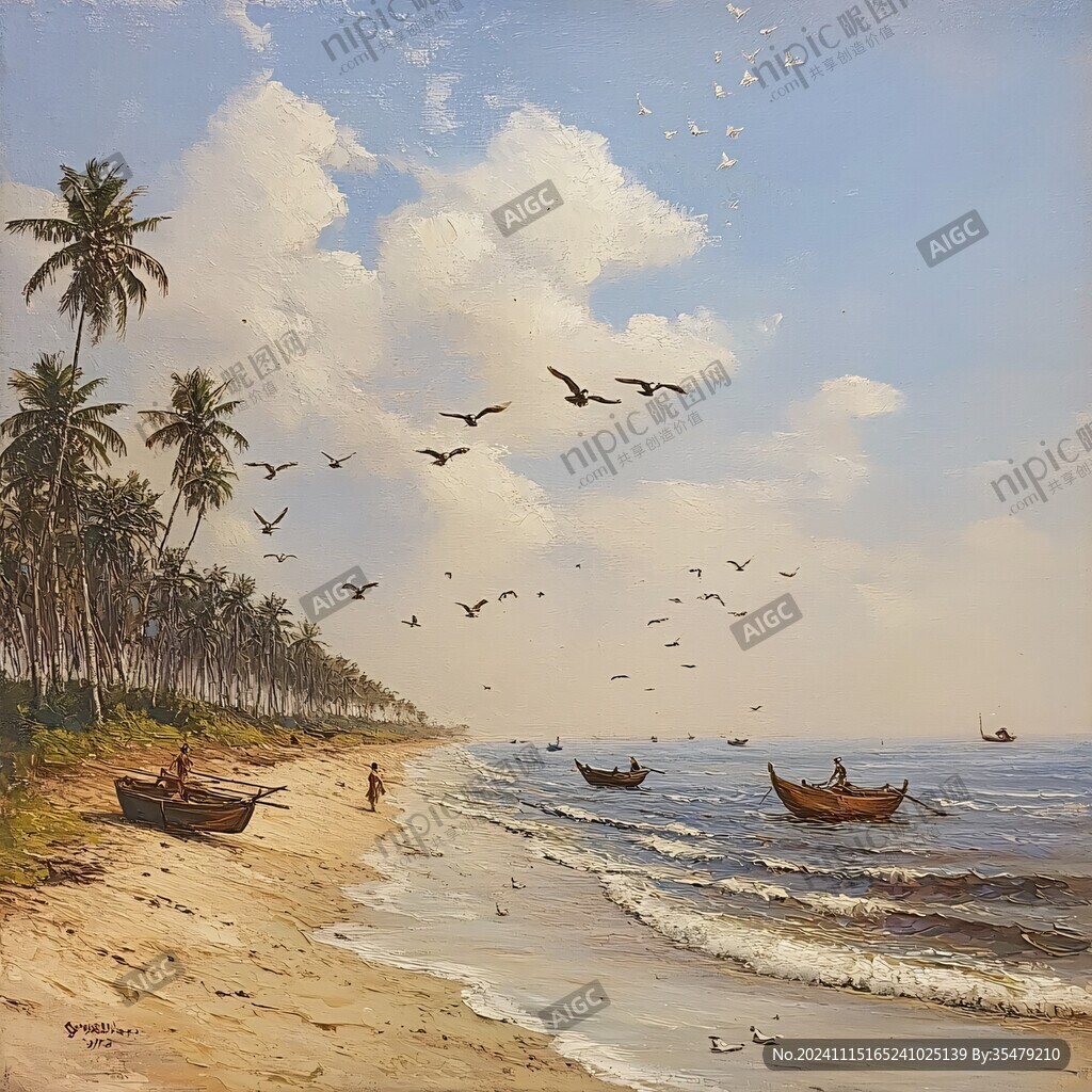 海滨风景画