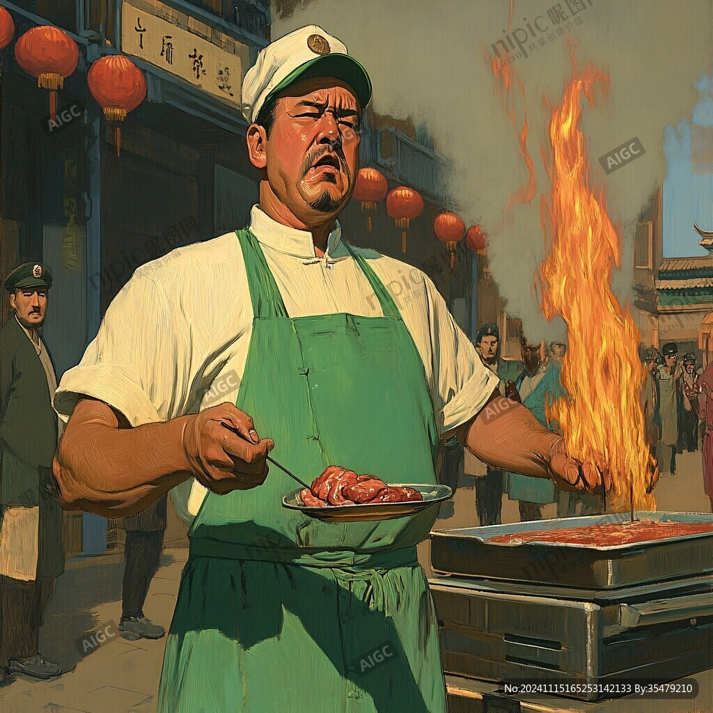 肉铺插画