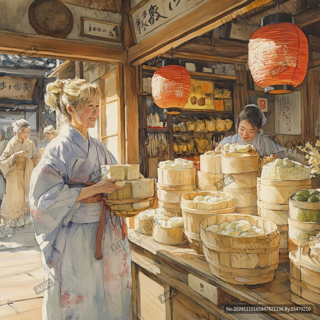 古代美食街景