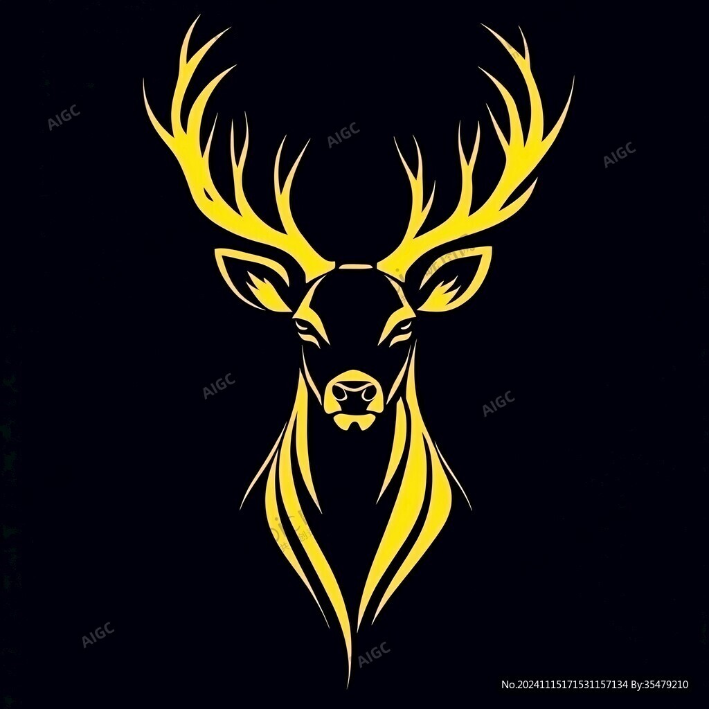 鹿头图形logo
