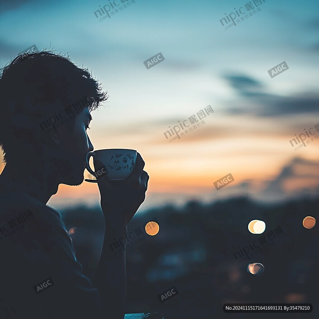 喝奶茶的男人