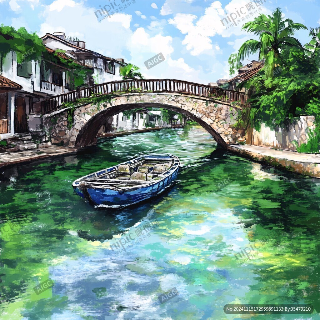 小桥插画