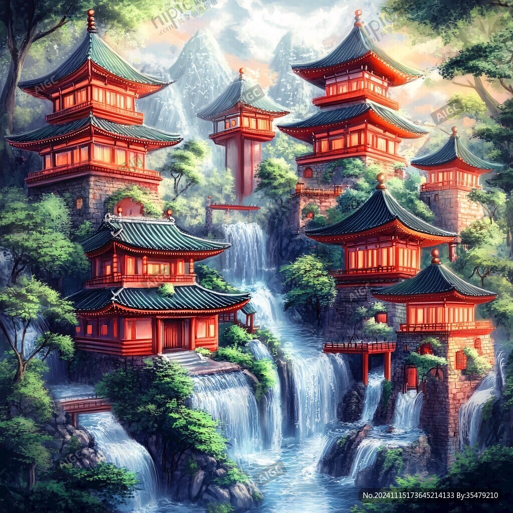宫殿楼阁仙境仙人大殿