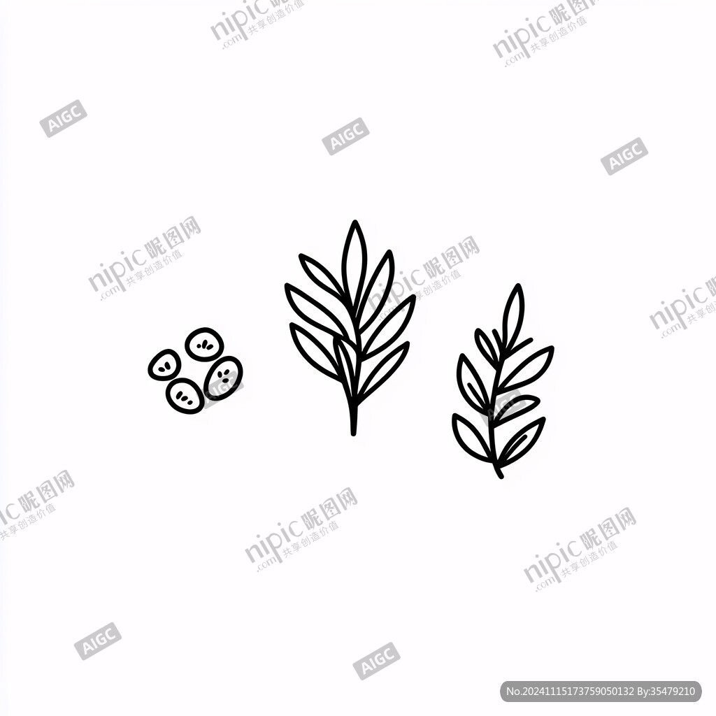 线稿艾草
