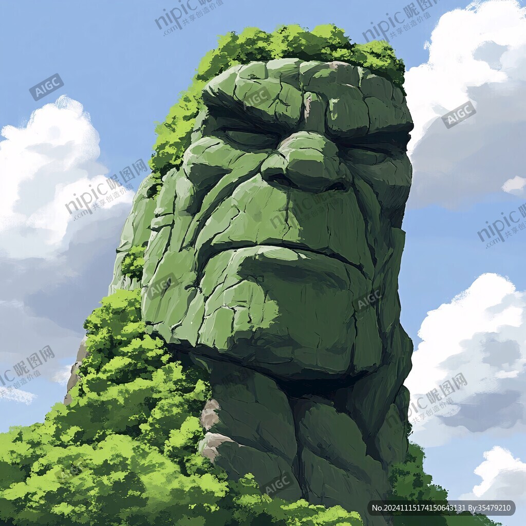 马头岩插画