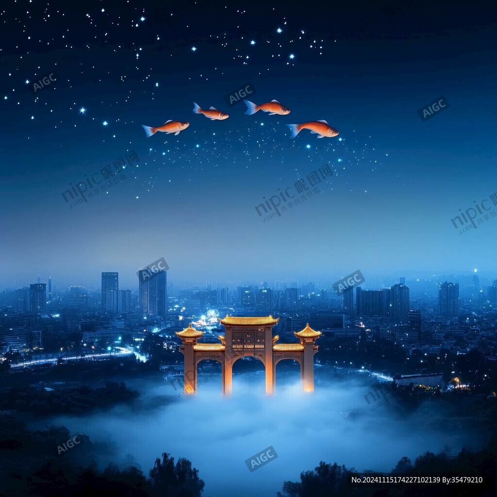 毫州城市星空背景