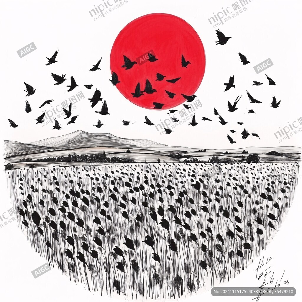 飞鸟远山太阳