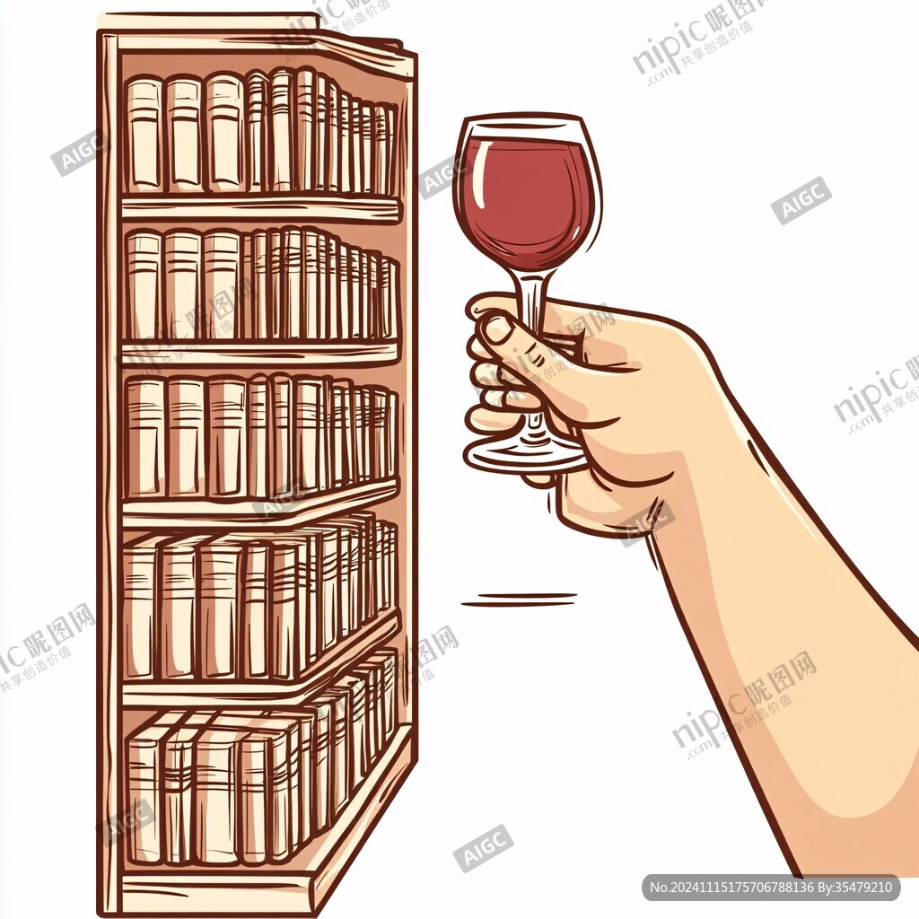 手绘买酒