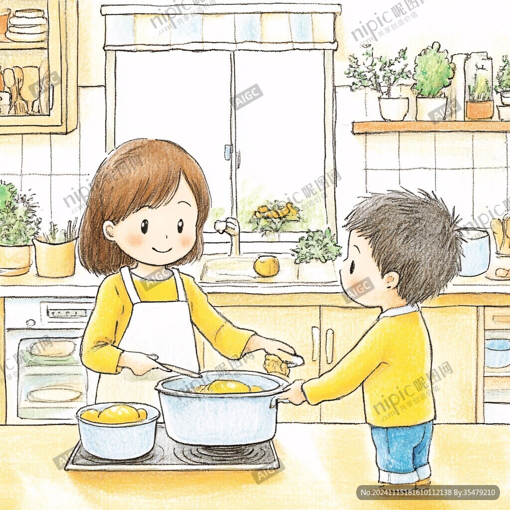 帮妈妈煮饭