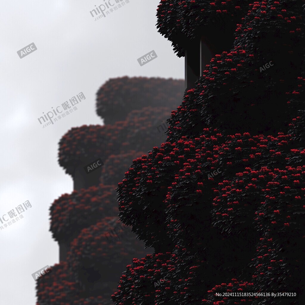 花卉花瓣红绒球