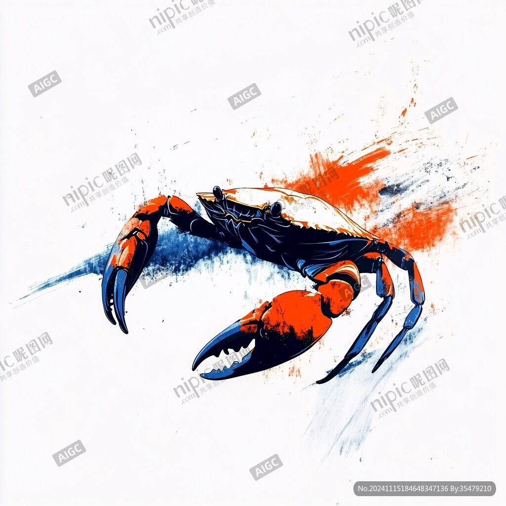 插画手绘螃蟹