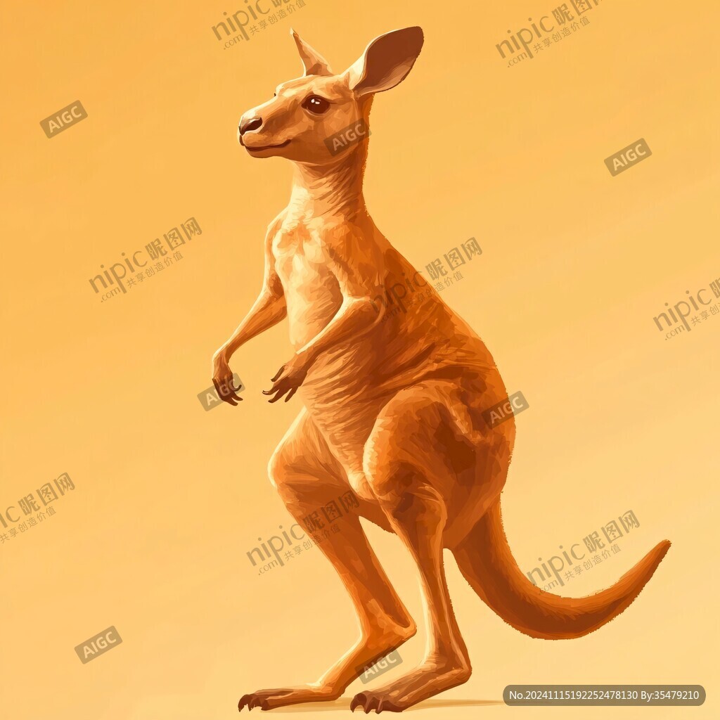 高清美术袋鼠