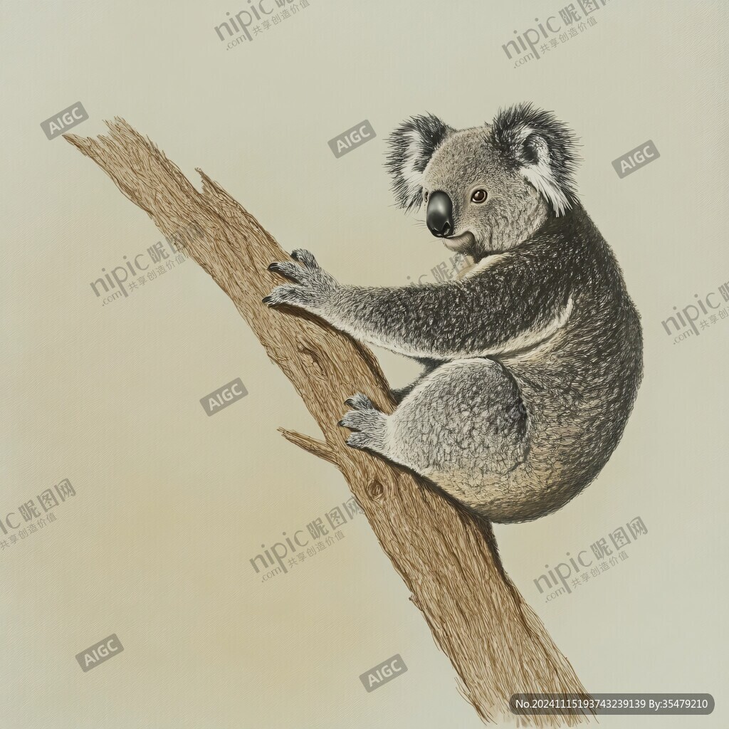 树袋熊手绘插画设计