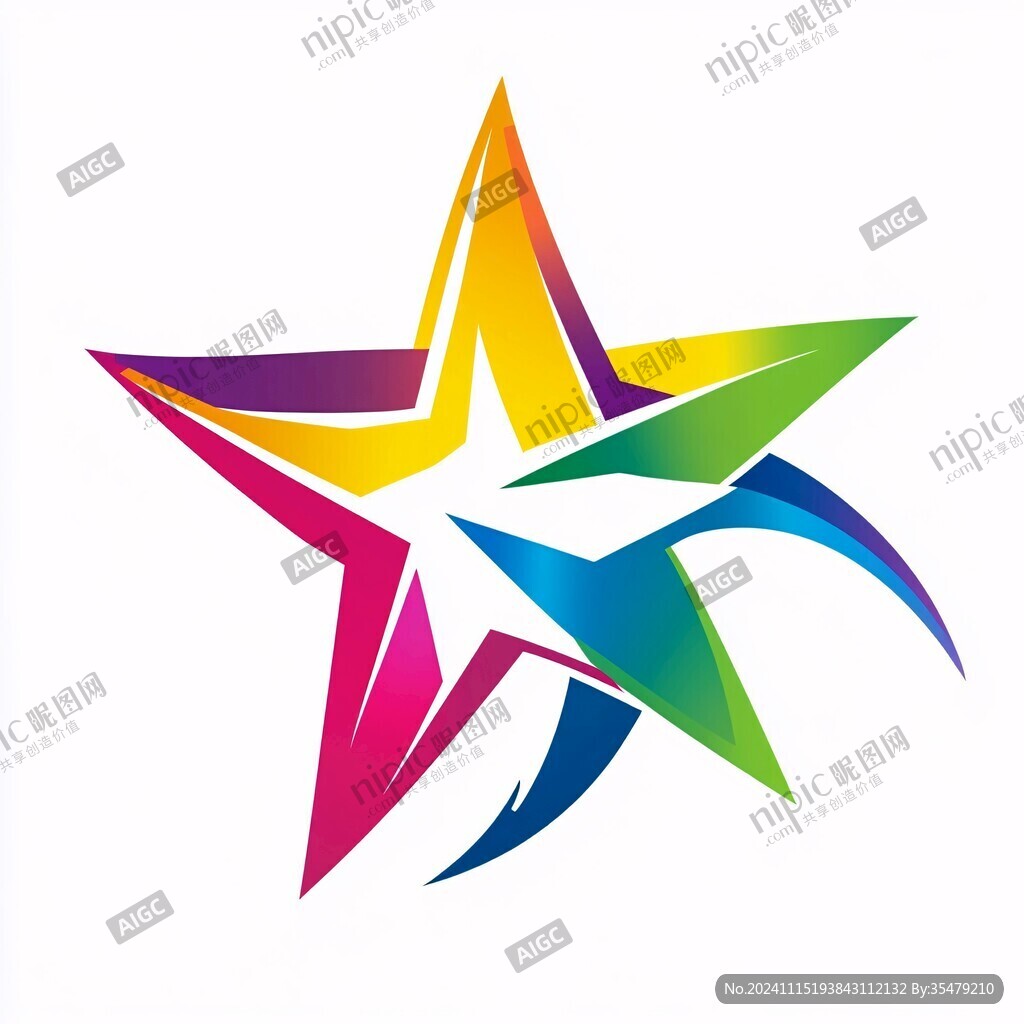 五彩星形logo