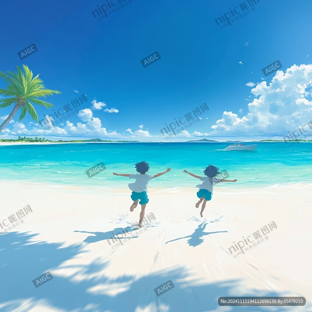 海边快乐场景