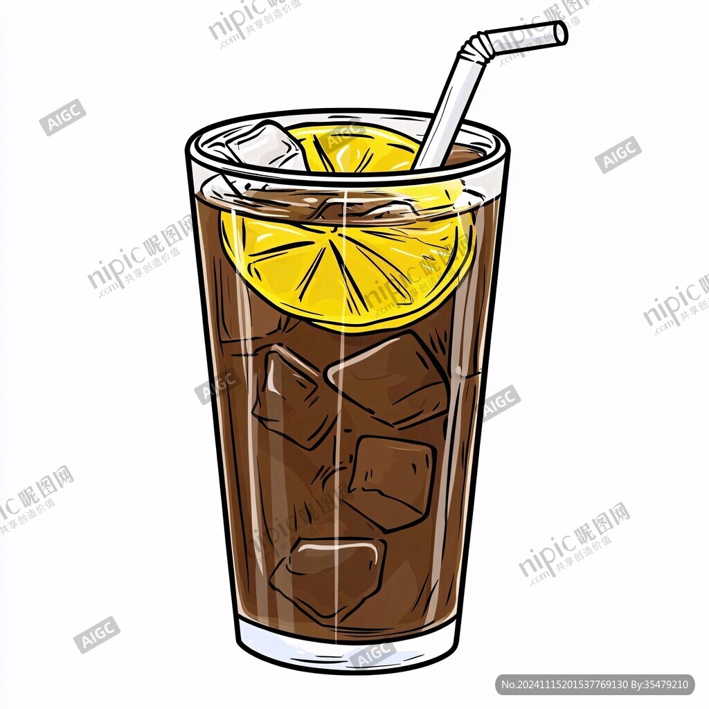 手绘港式冻柠茶