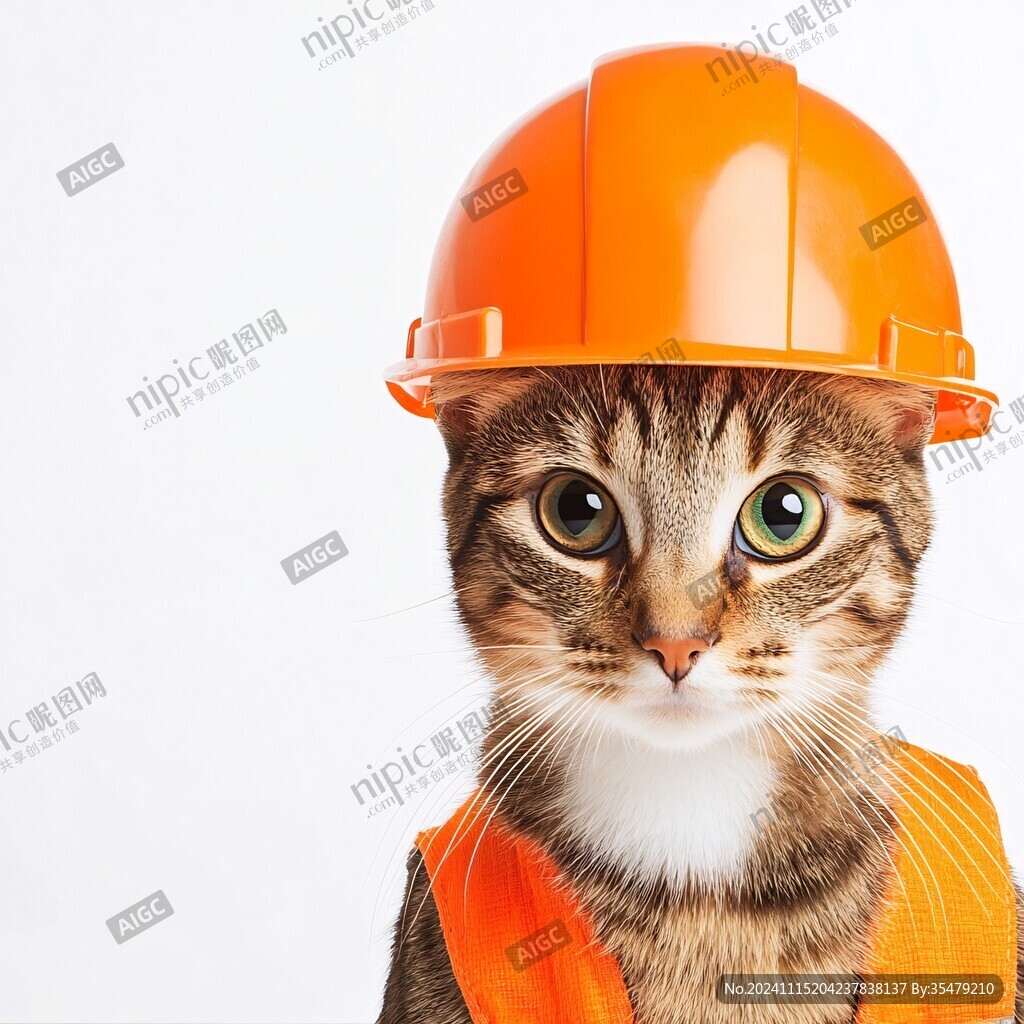 戴安全帽的猫