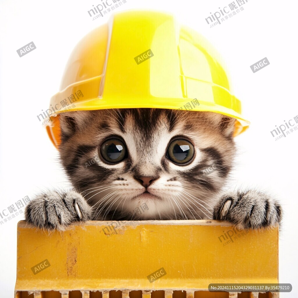 戴安全帽的猫