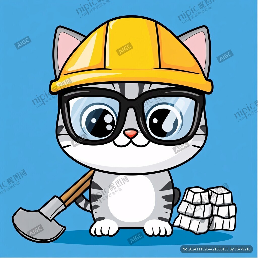 戴安全帽的猫