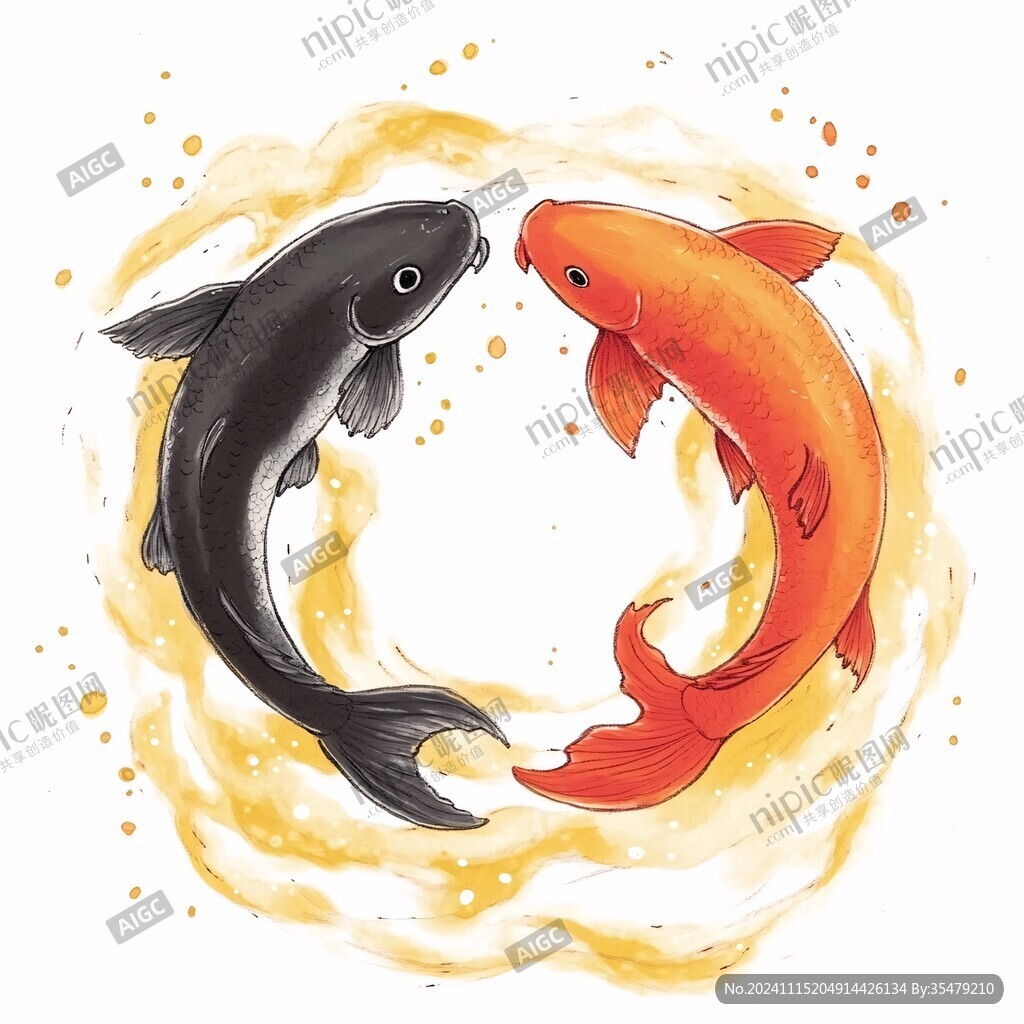 转运锦鲤插画