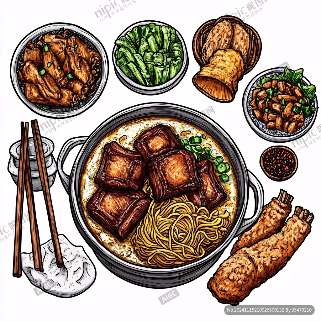 排骨面插画