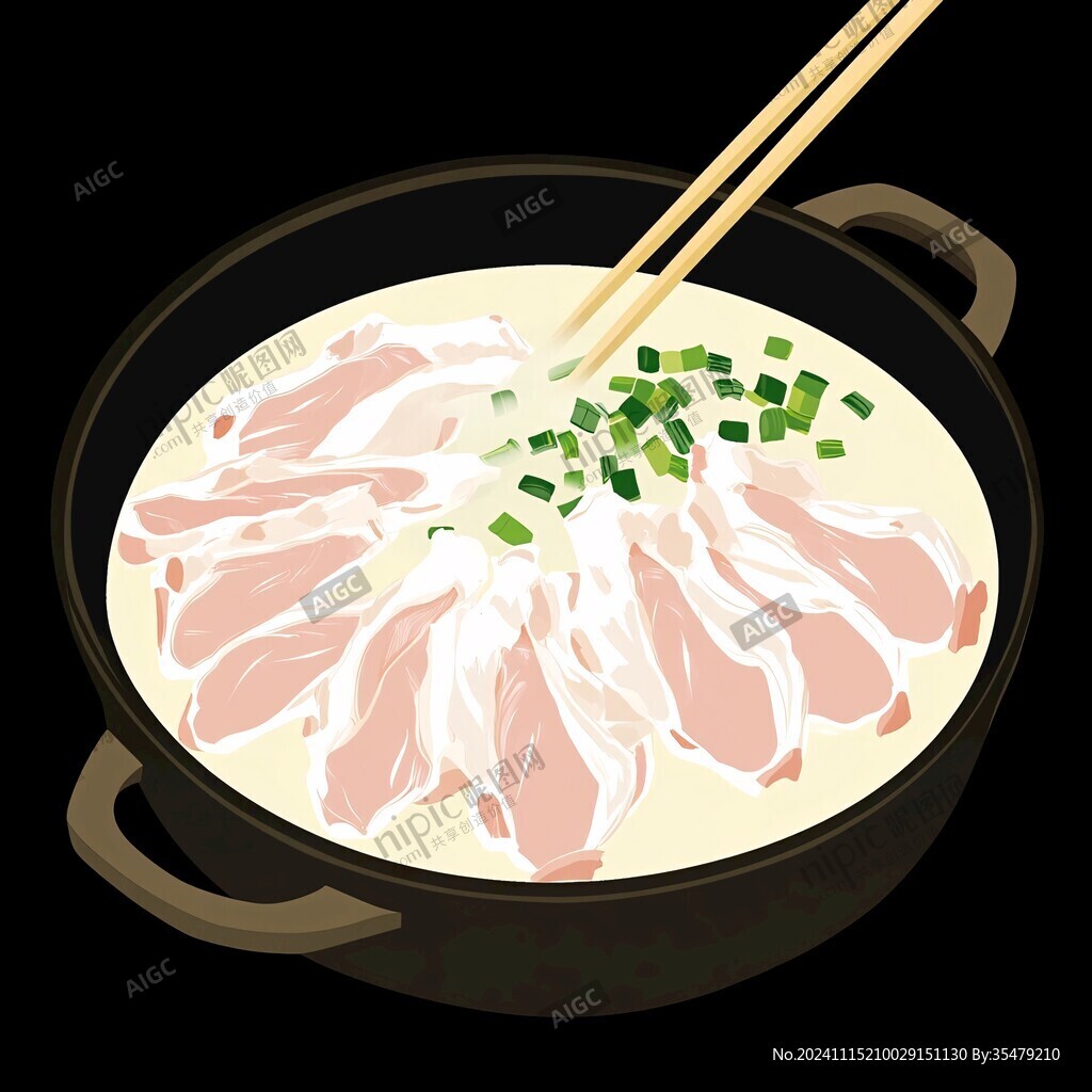 砂锅白肉插画
