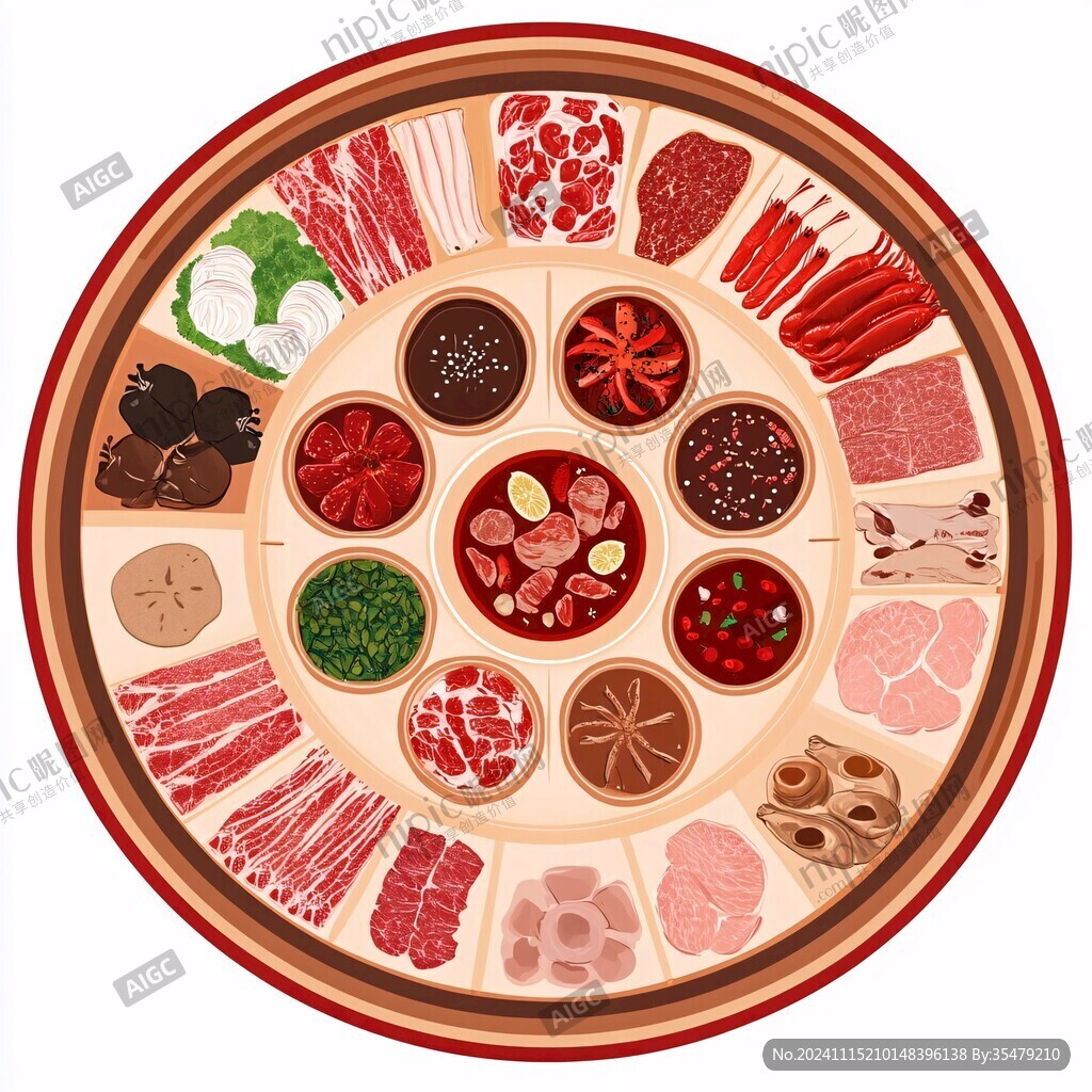 卡通火锅食材