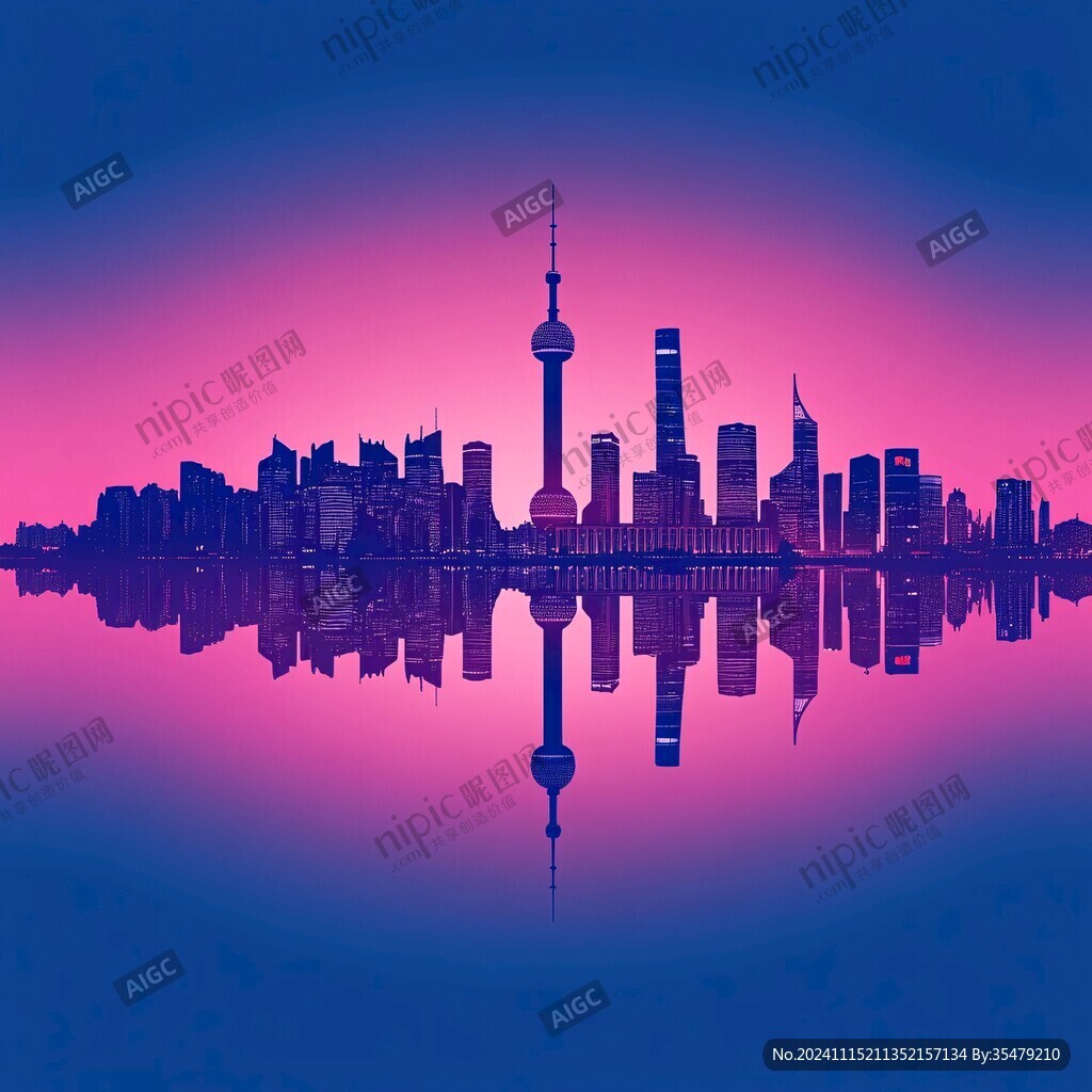 北上广深剪影轮廓背景