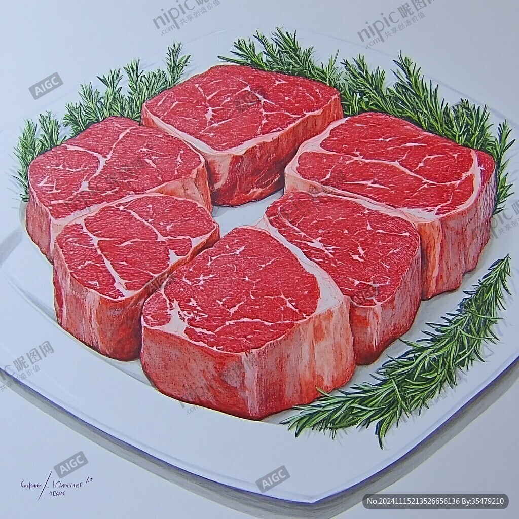 手绘雪花牛肉