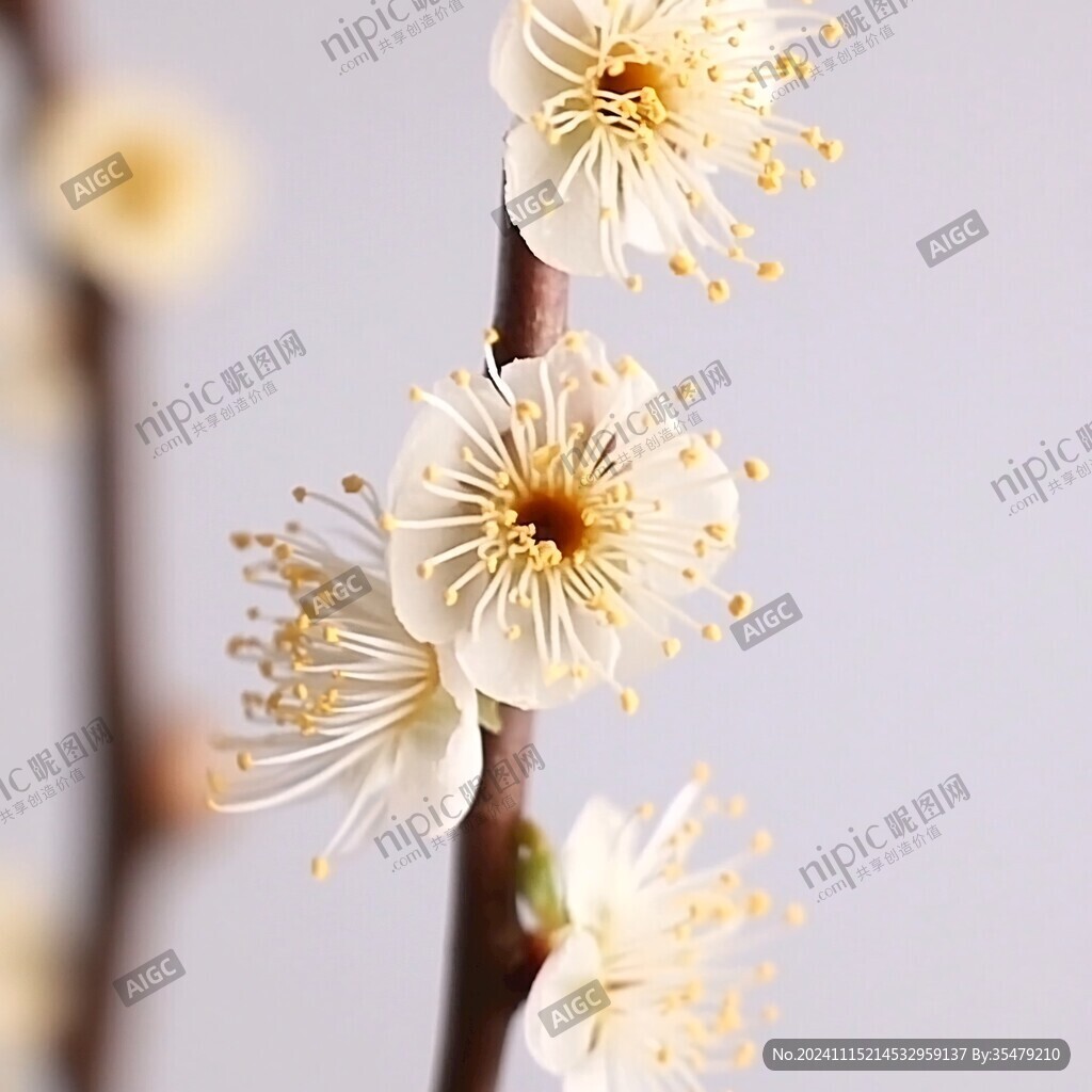 素雅白梅