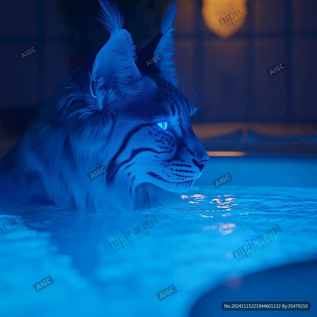 游泳的猫