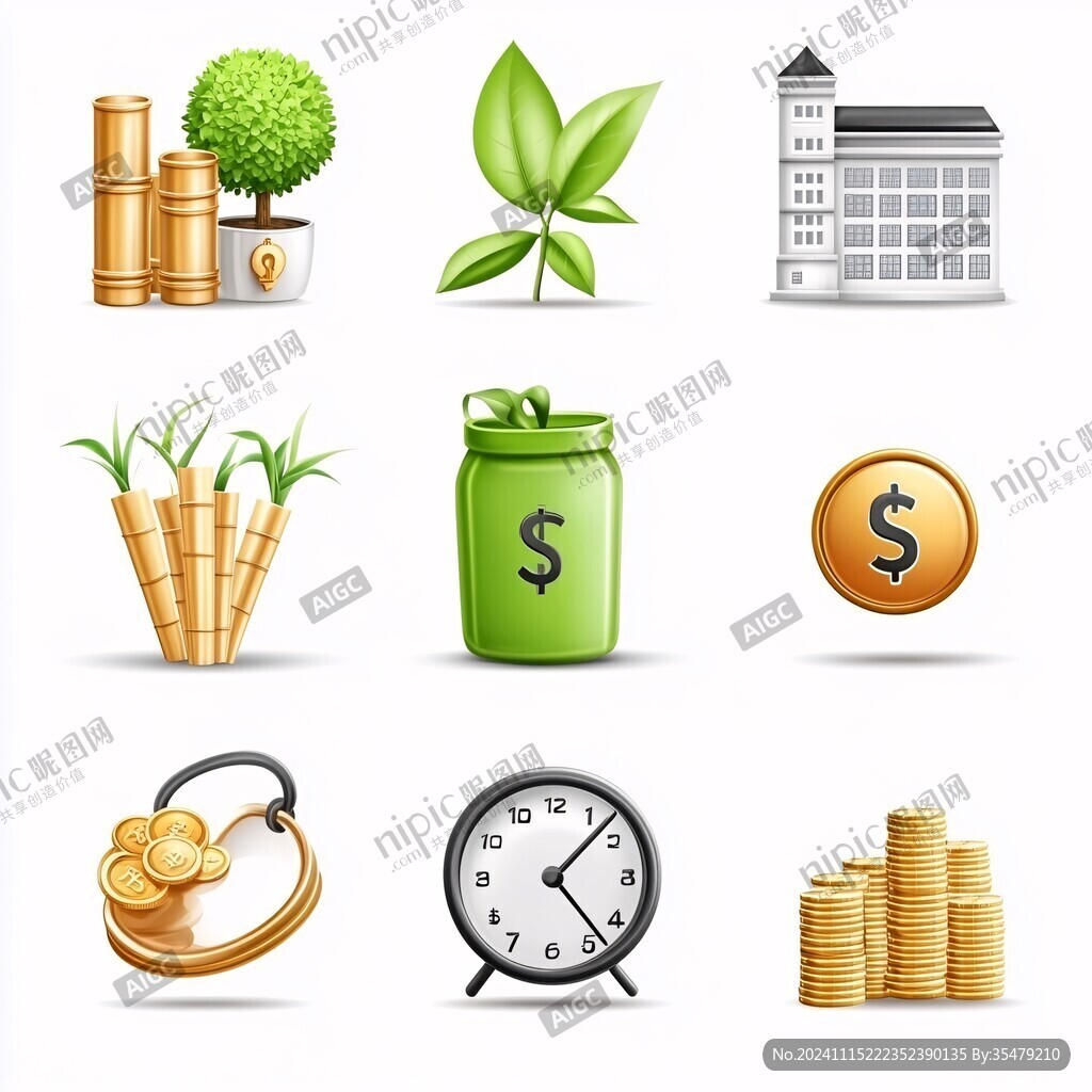 钱币元素金融理财标志