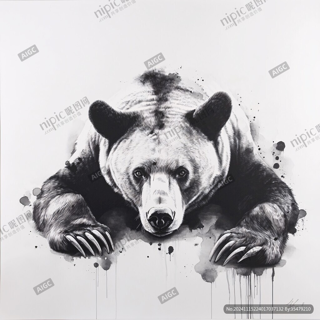 手绘熊插画