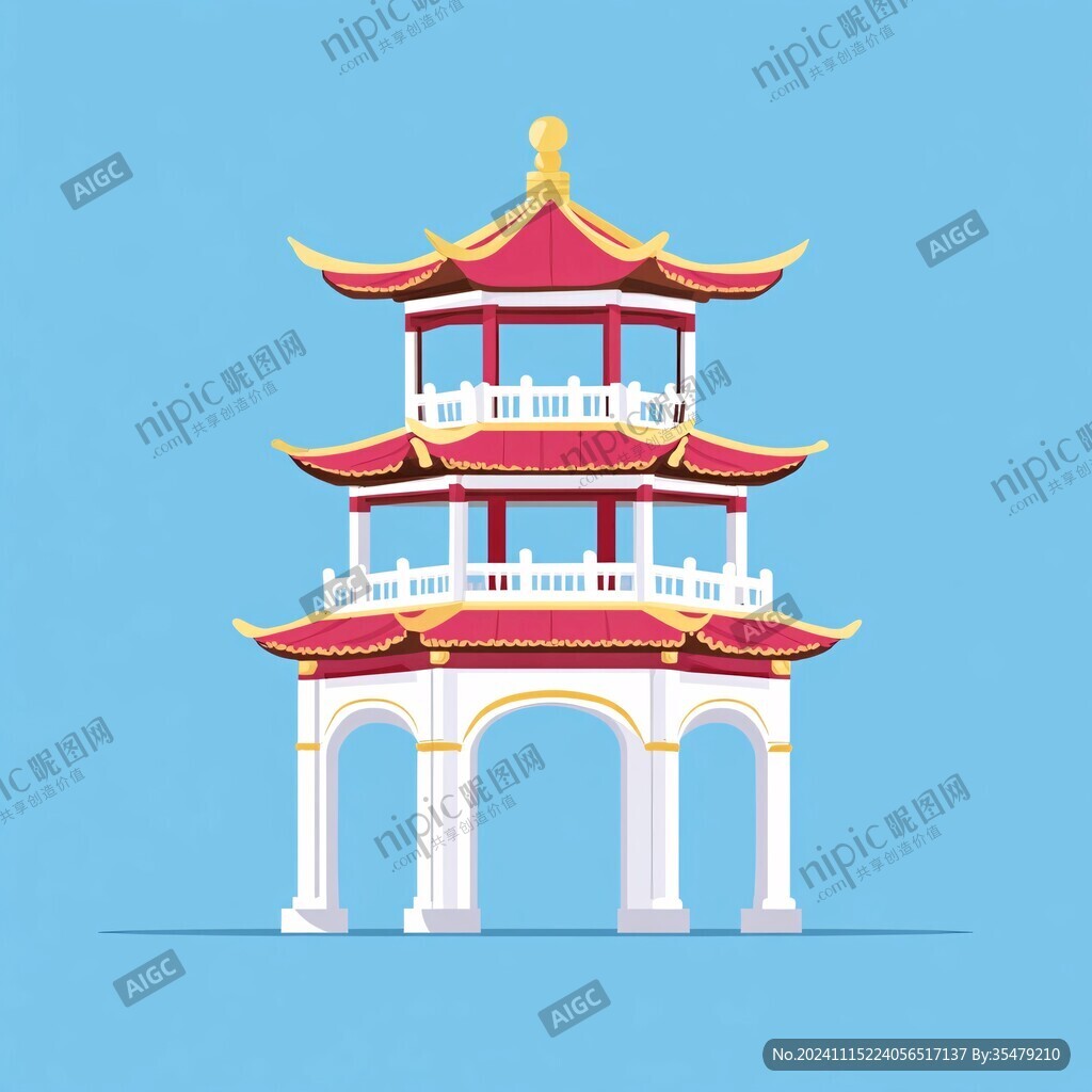 中式塔楼公园