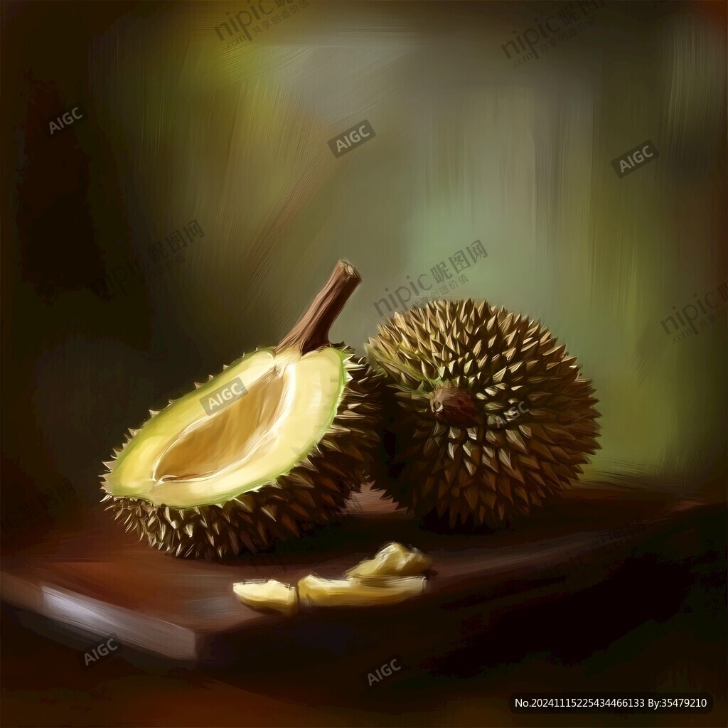 金枕榴莲插画