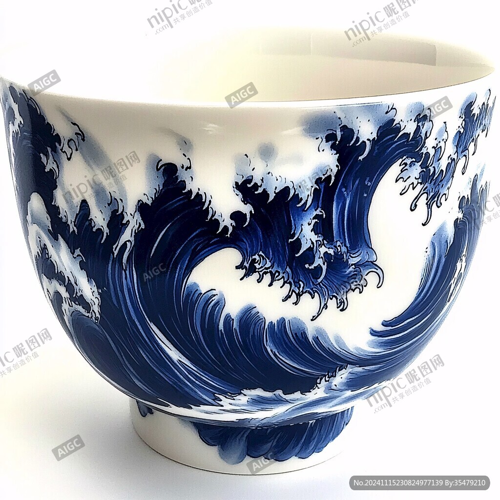 海水纹碗