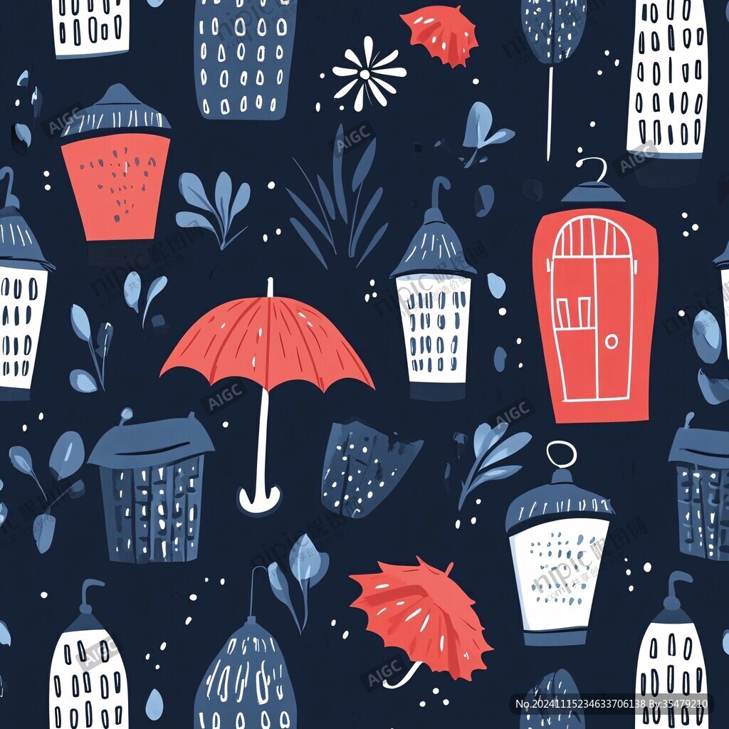 抱枕雨伞地毯图案印刷