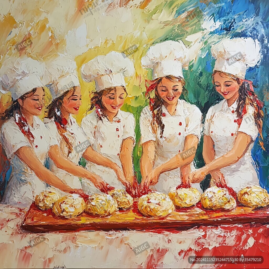 面食制作壁画