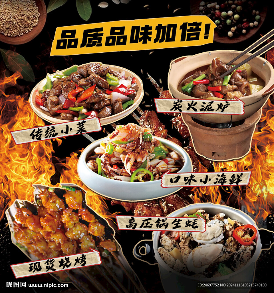 烧烤灯箱海报菜品宣传