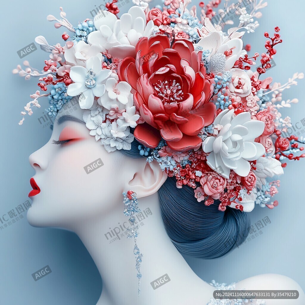 3d牡丹花卉