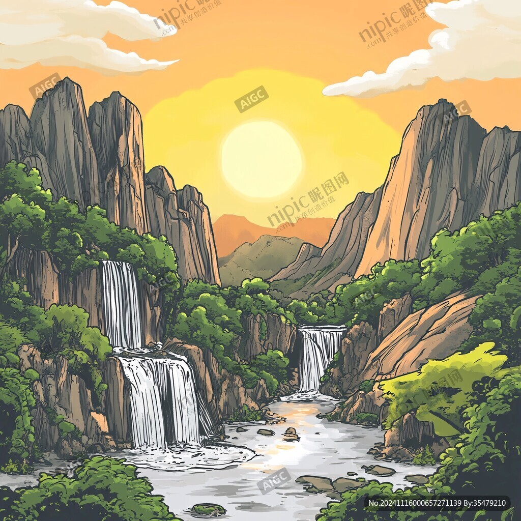 山河插画
