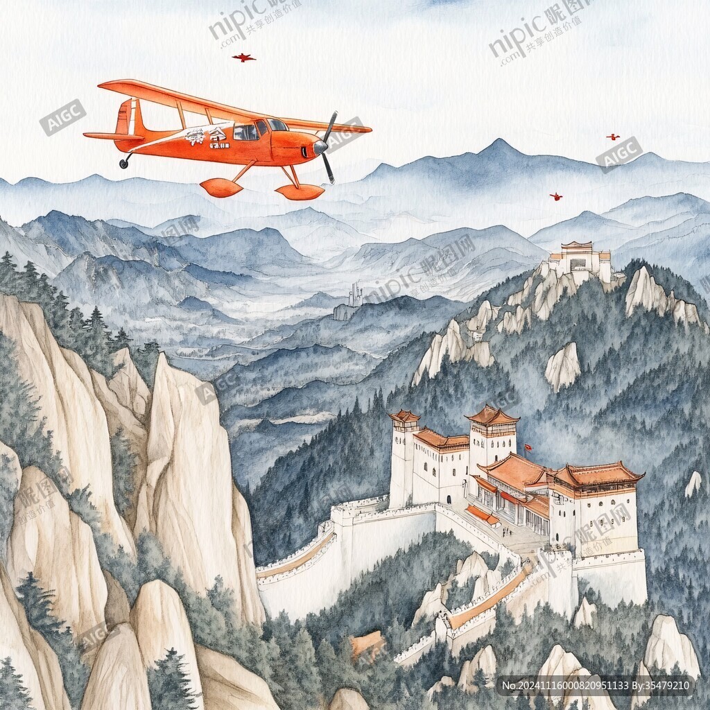 黄崖关插画